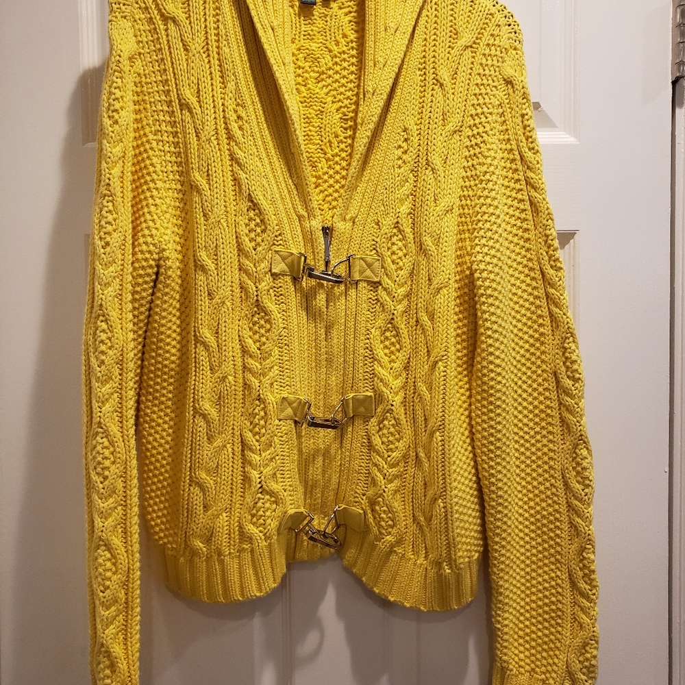 Ralph Lauren Yellow Cable Knit Cardigan